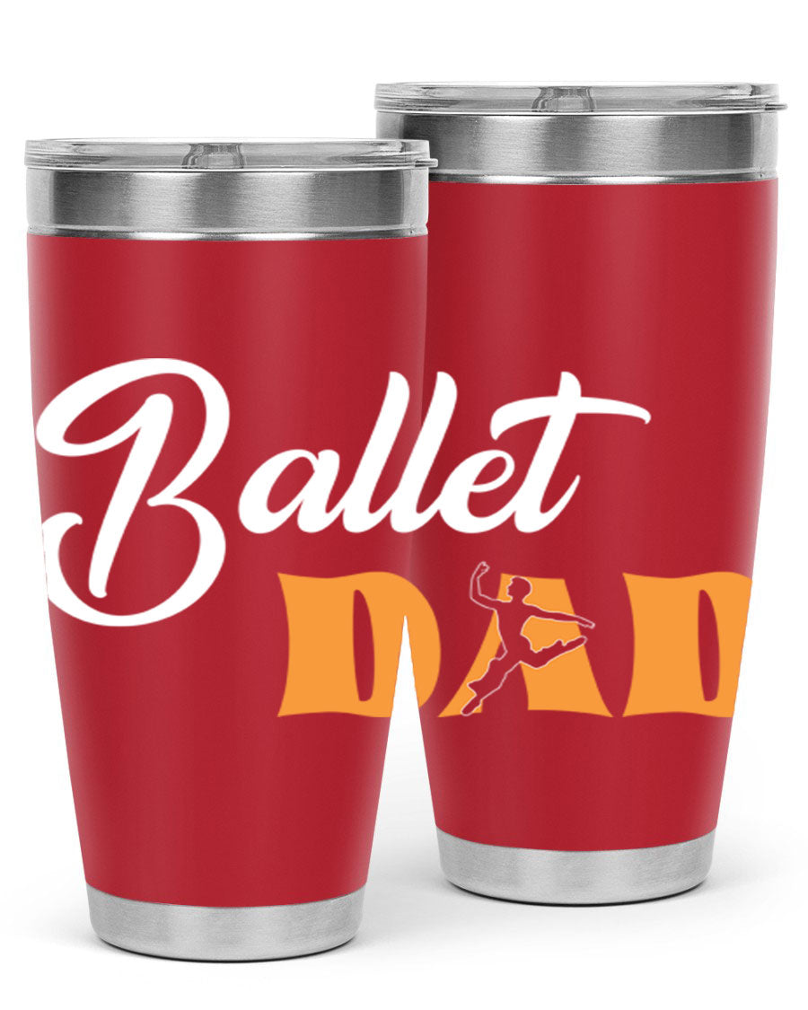 Fitted Dance Dad Ballet SVG Tumbler showcasing a stylish design with double wall vacuum stainless steel construction.