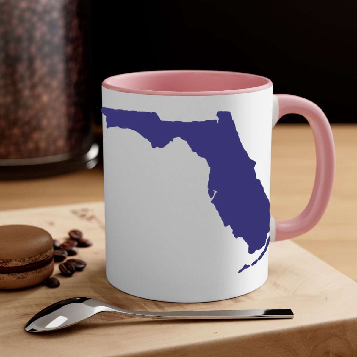 Florida 42# Mug featuring a glossy finish with a colored handle and interior, available in multiple colors and sizes.