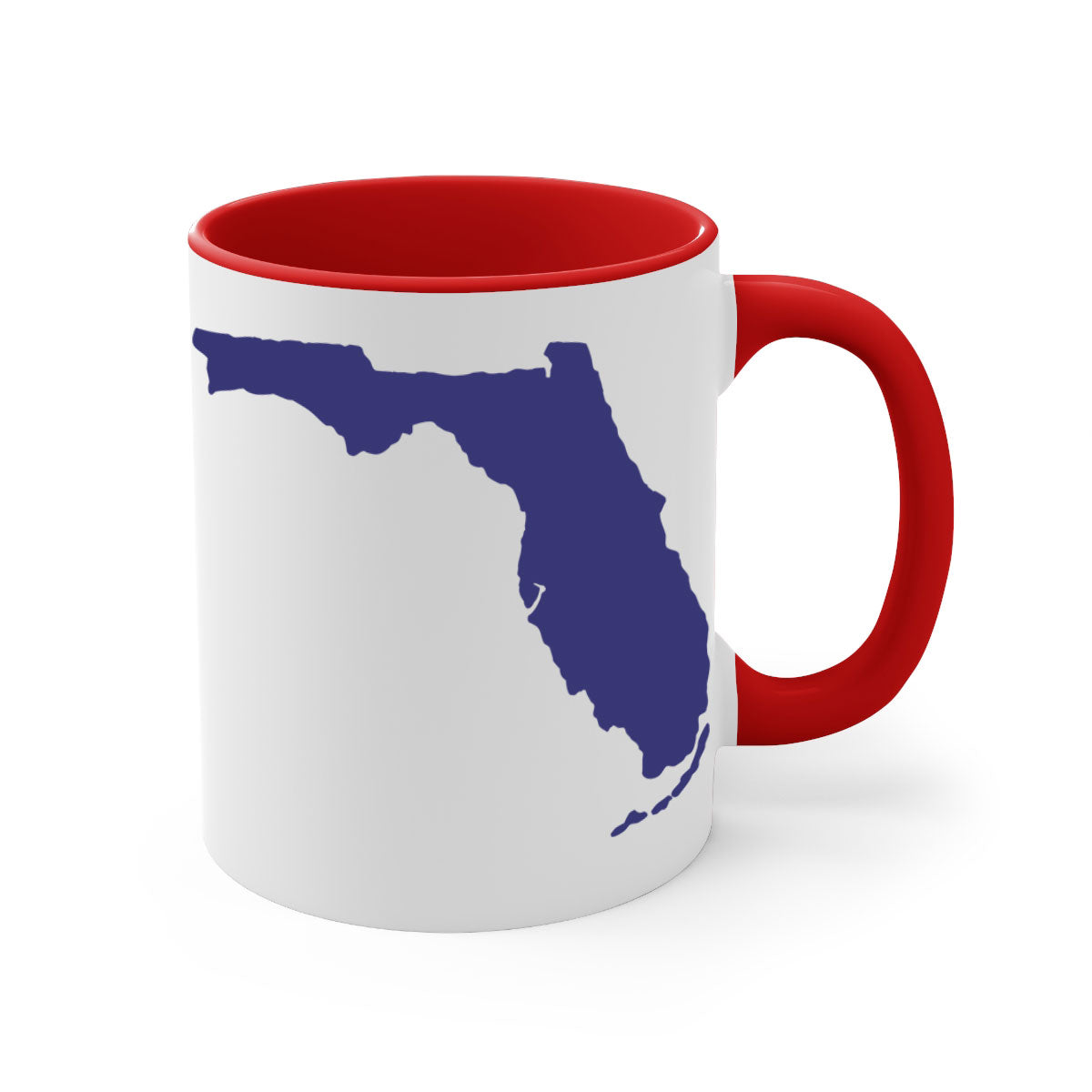 Florida 42# Mug featuring a glossy finish with a colored handle and interior, available in multiple colors and sizes.
