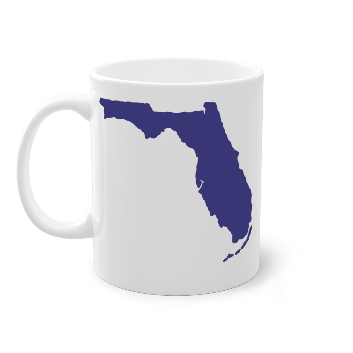 Florida 42# Mug featuring a glossy finish with a colored handle and interior, available in multiple colors and sizes.