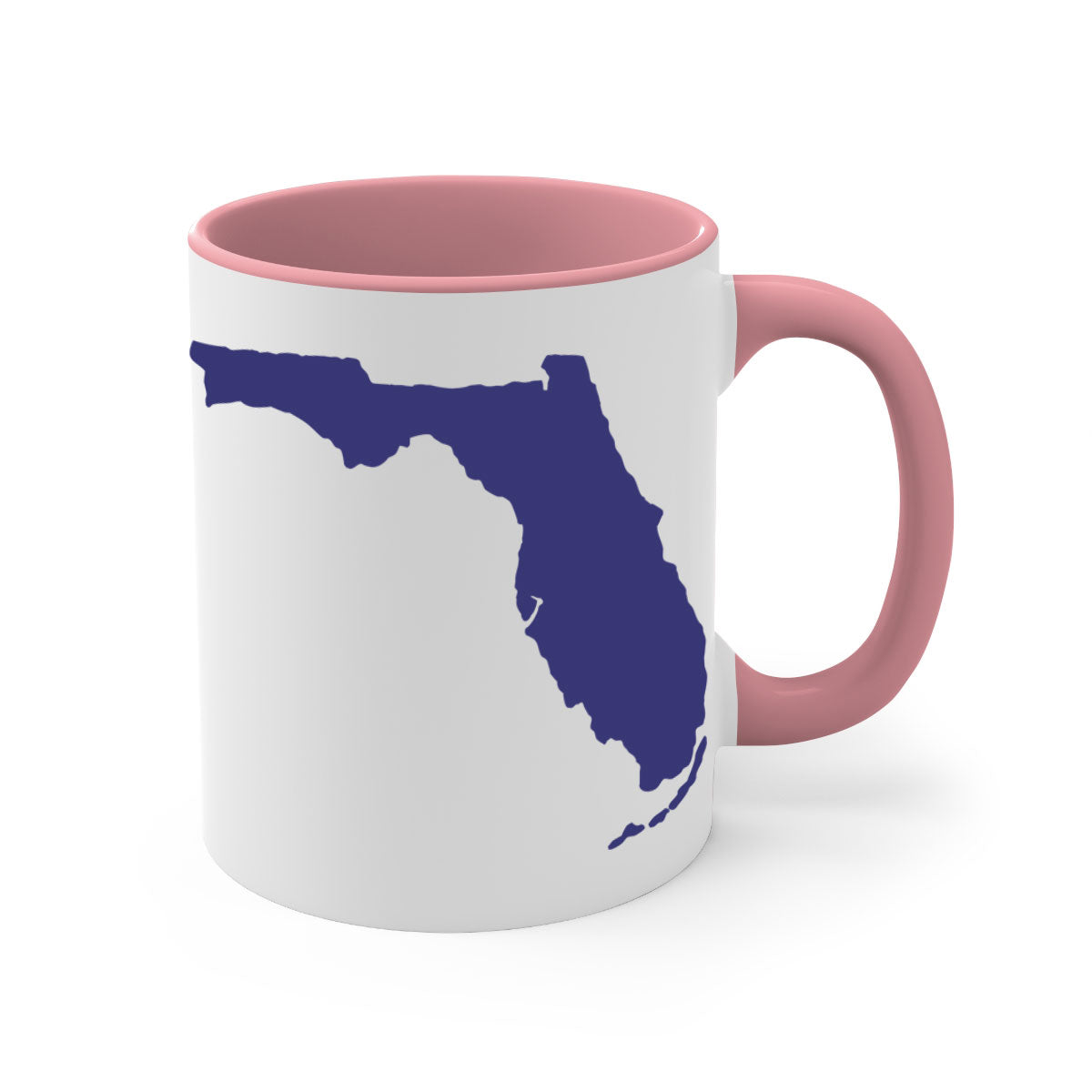 Florida 42# Mug featuring a glossy finish with a colored handle and interior, available in multiple colors and sizes.