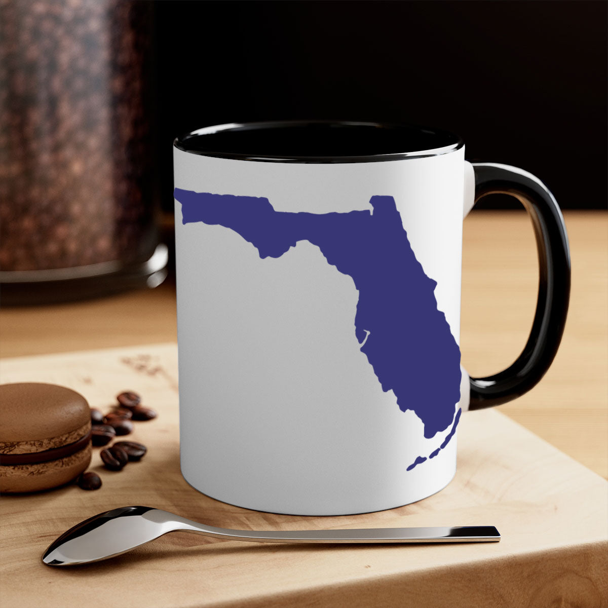 Florida 42# Mug featuring a glossy finish with a colored handle and interior, available in multiple colors and sizes.