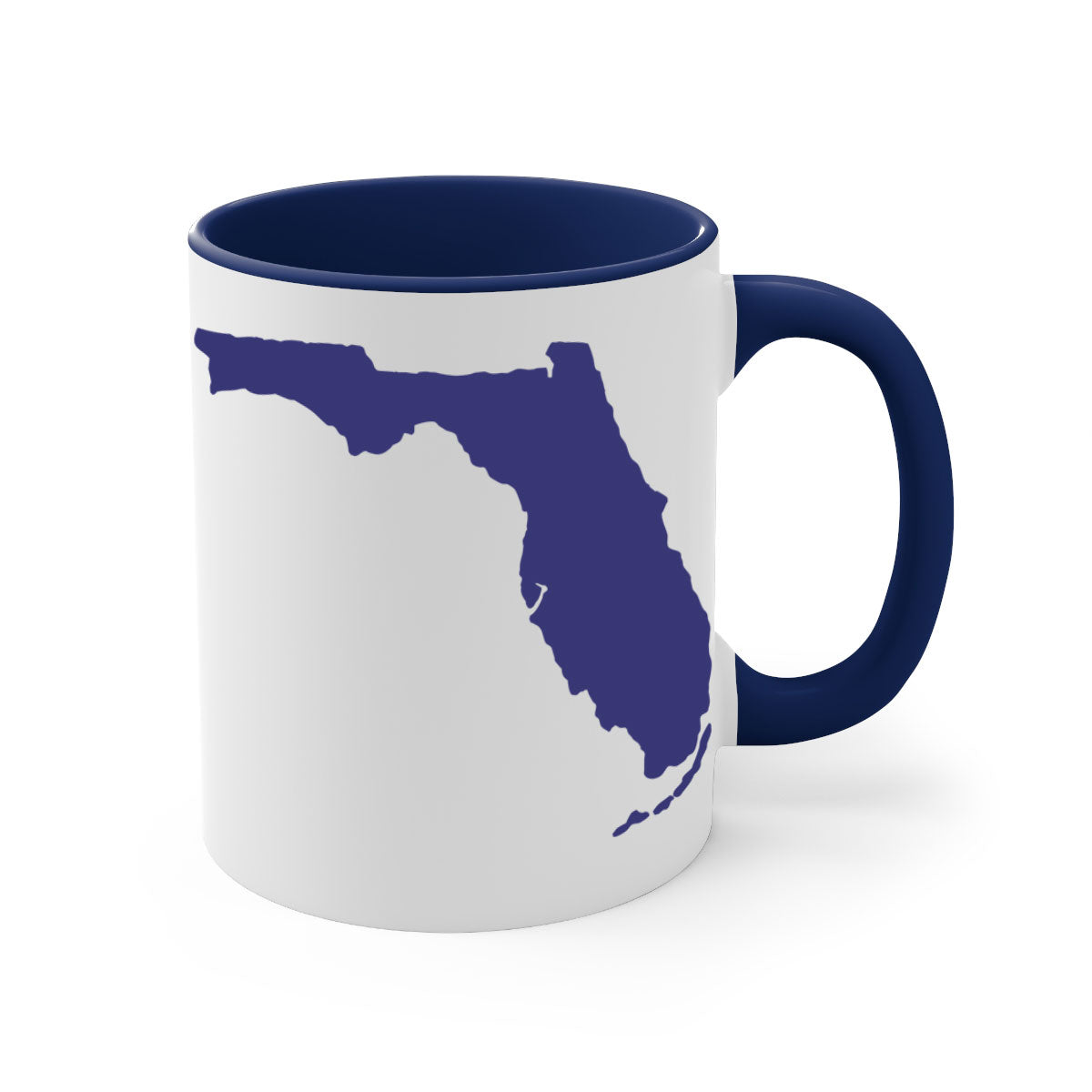 Florida 42# Mug featuring a glossy finish with a colored handle and interior, available in multiple colors and sizes.