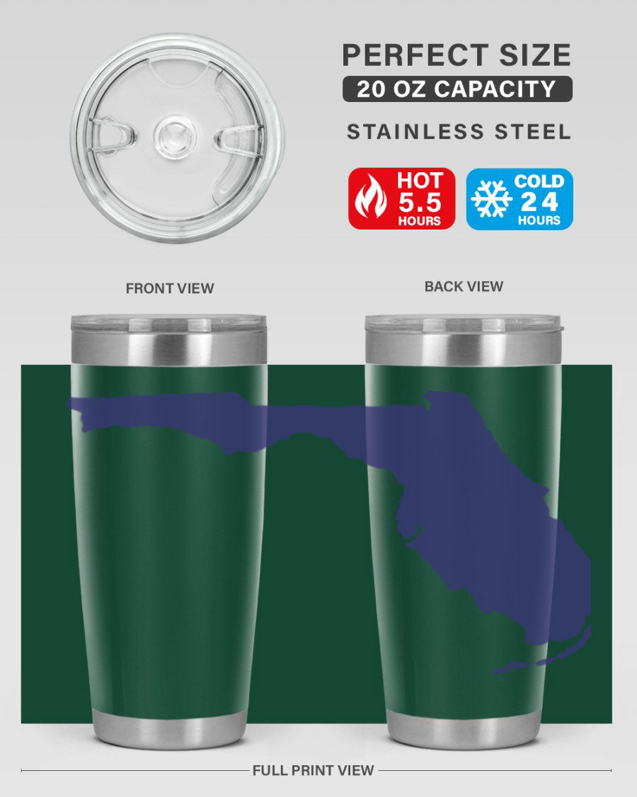 Florida 42# Tumbler featuring a double wall vacuum design, copper lining, and a drink-thru lid, perfect for hot and cold beverages.