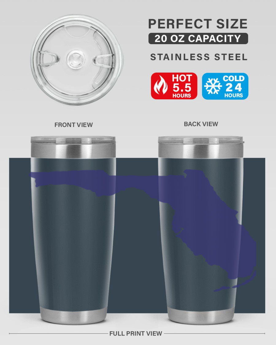 Florida 42# Tumbler featuring a double wall vacuum design, copper lining, and a drink-thru lid, perfect for hot and cold beverages.