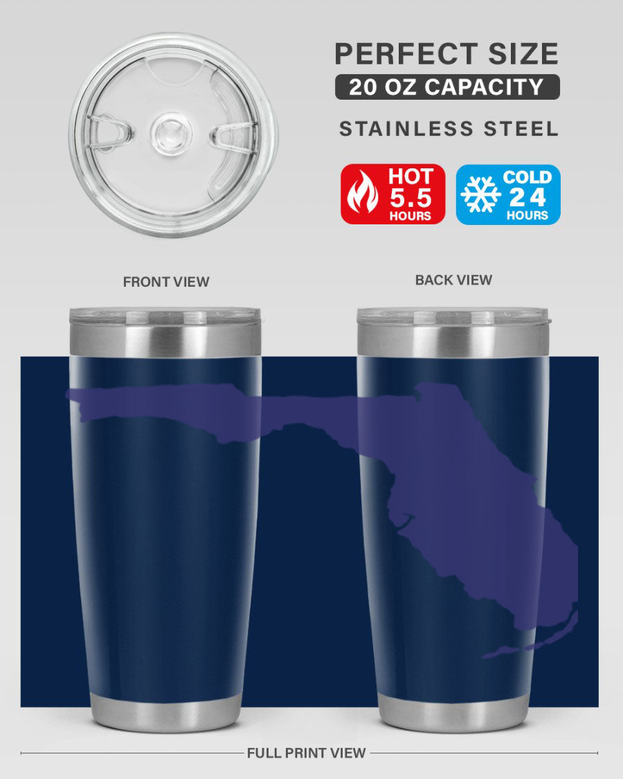 Florida 42# Tumbler featuring a double wall vacuum design, copper lining, and a drink-thru lid, perfect for hot and cold beverages.