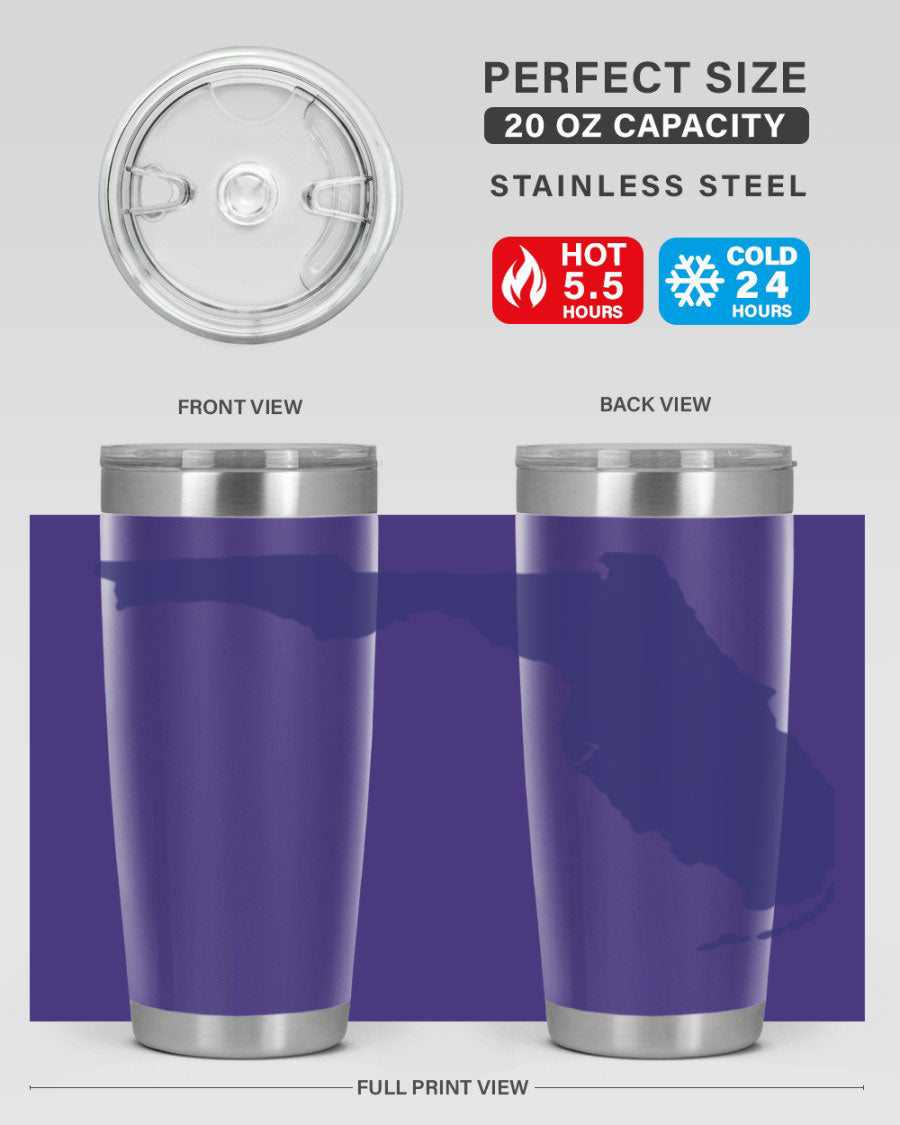 Florida 42# Tumbler featuring a double wall vacuum design, copper lining, and a drink-thru lid, perfect for hot and cold beverages.