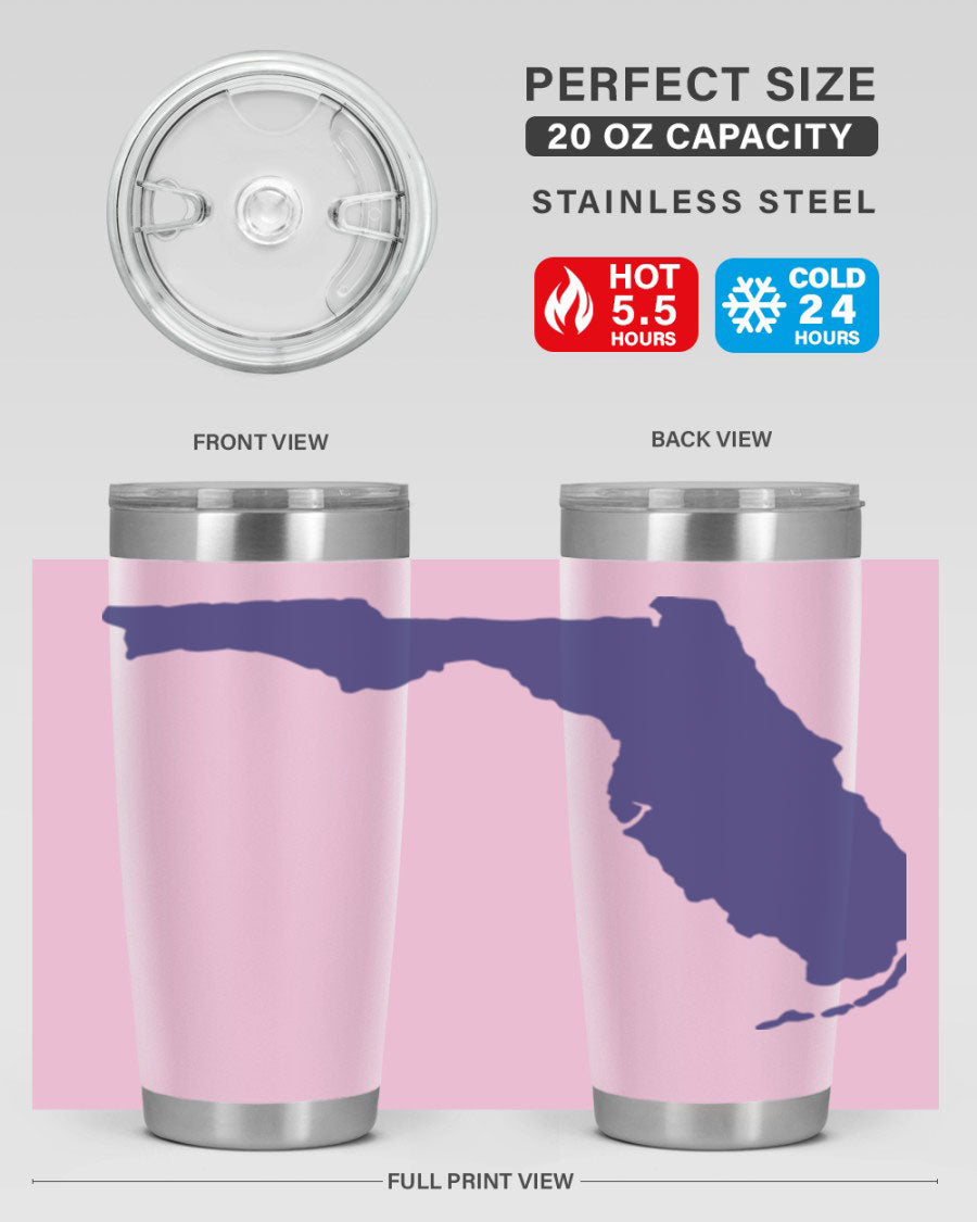 Florida 42# Tumbler featuring a double wall vacuum design, copper lining, and a drink-thru lid, perfect for hot and cold beverages.