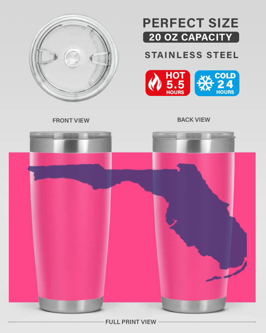 Florida 42# Tumbler featuring a double wall vacuum design, copper lining, and a drink-thru lid, perfect for hot and cold beverages.
