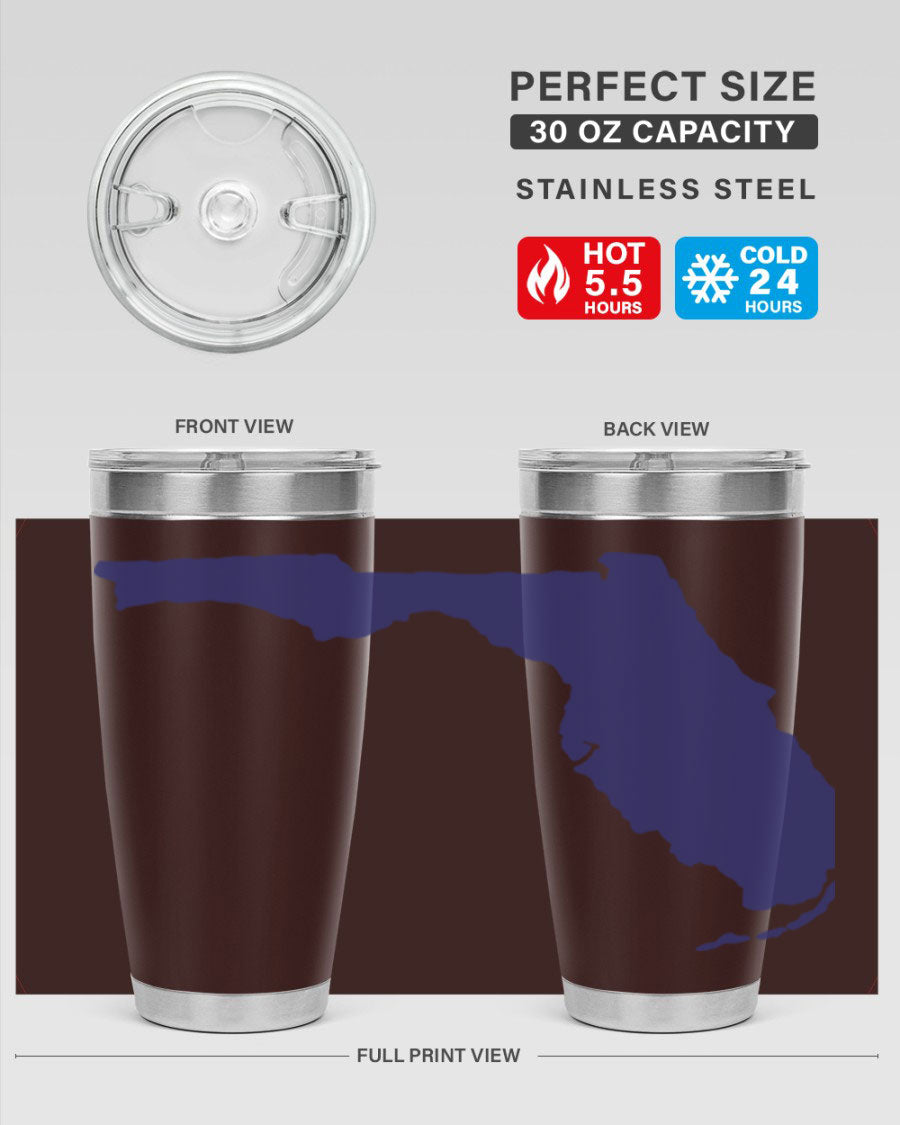 Florida 42# Tumbler featuring a double wall vacuum design, copper lining, and a drink-thru lid, perfect for hot and cold beverages.