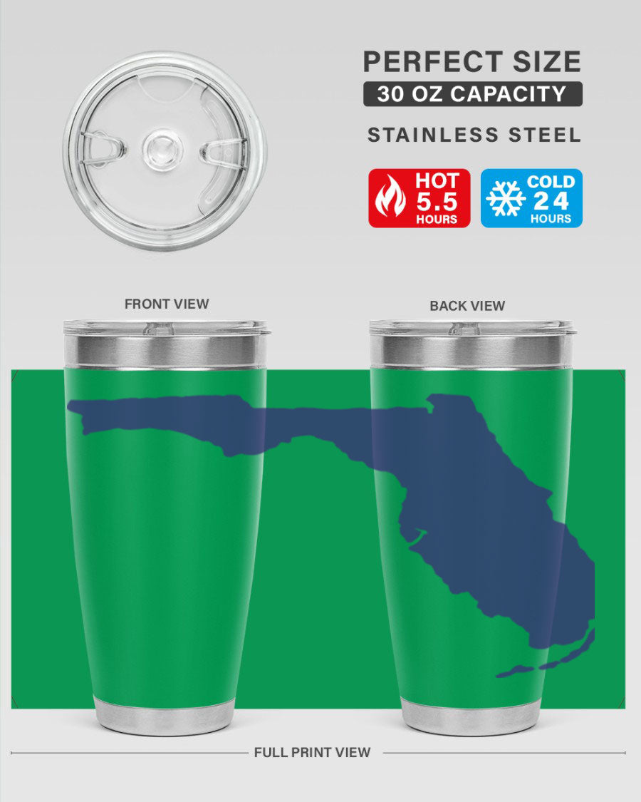 Florida 42# Tumbler featuring a double wall vacuum design, copper lining, and a drink-thru lid, perfect for hot and cold beverages.