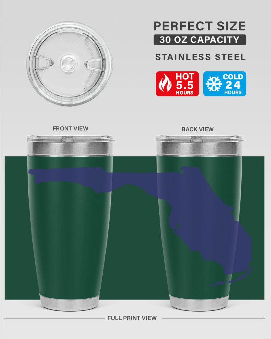 Florida 42# Tumbler featuring a double wall vacuum design, copper lining, and a drink-thru lid, perfect for hot and cold beverages.
