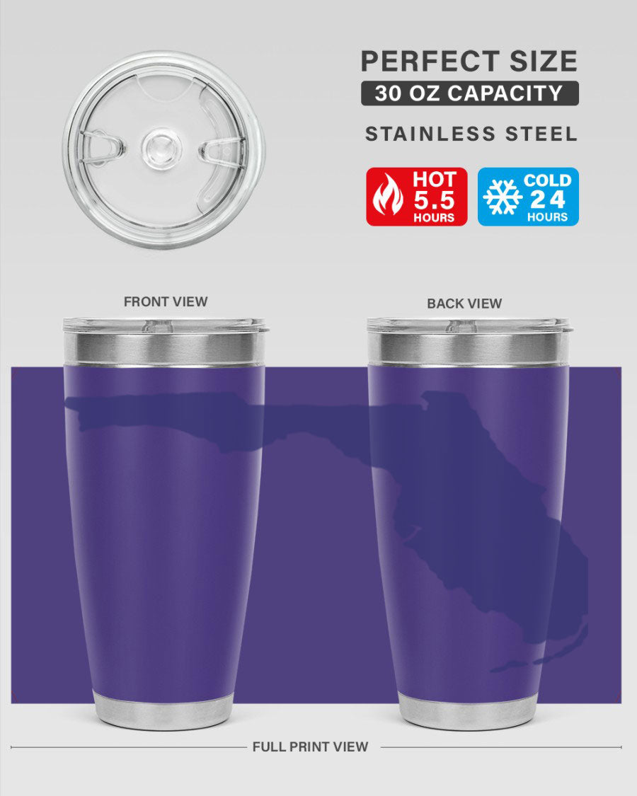 Florida 42# Tumbler featuring a double wall vacuum design, copper lining, and a drink-thru lid, perfect for hot and cold beverages.