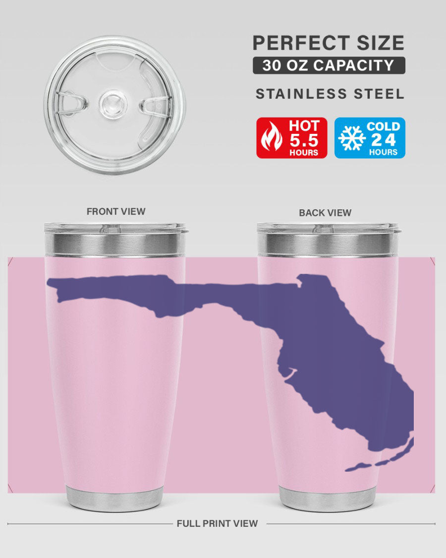 Florida 42# Tumbler featuring a double wall vacuum design, copper lining, and a drink-thru lid, perfect for hot and cold beverages.