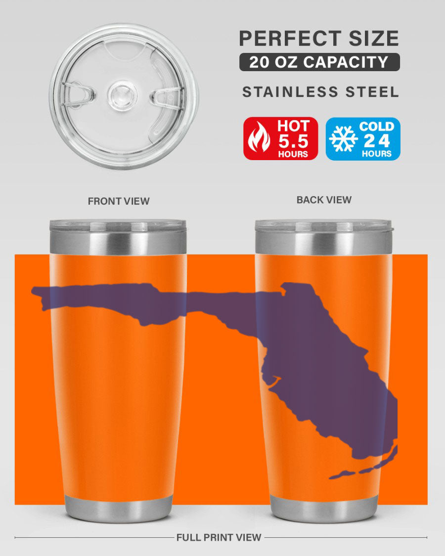 Florida 42# Tumbler featuring a double wall vacuum design, copper lining, and a drink-thru lid, perfect for hot and cold beverages.