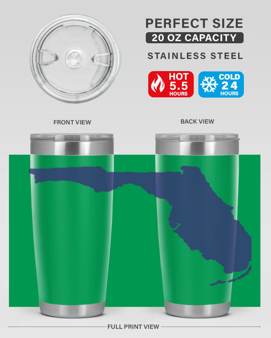 Florida 42# Tumbler featuring a double wall vacuum design, copper lining, and a drink-thru lid, perfect for hot and cold beverages.