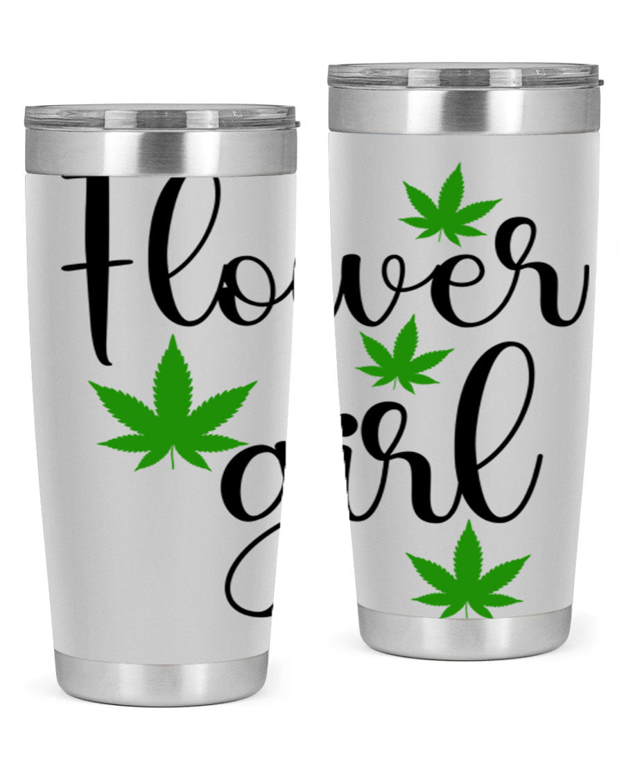 Flower Girl Cannabis 84# Tumbler in stainless steel with a stylish design, perfect for keeping drinks hot or cold.