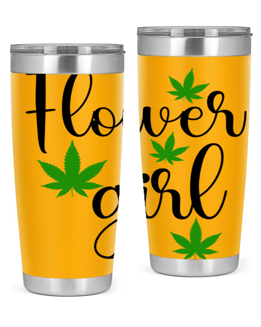 Flower Girl Cannabis 84# Tumbler in stainless steel with a stylish design, perfect for keeping drinks hot or cold.