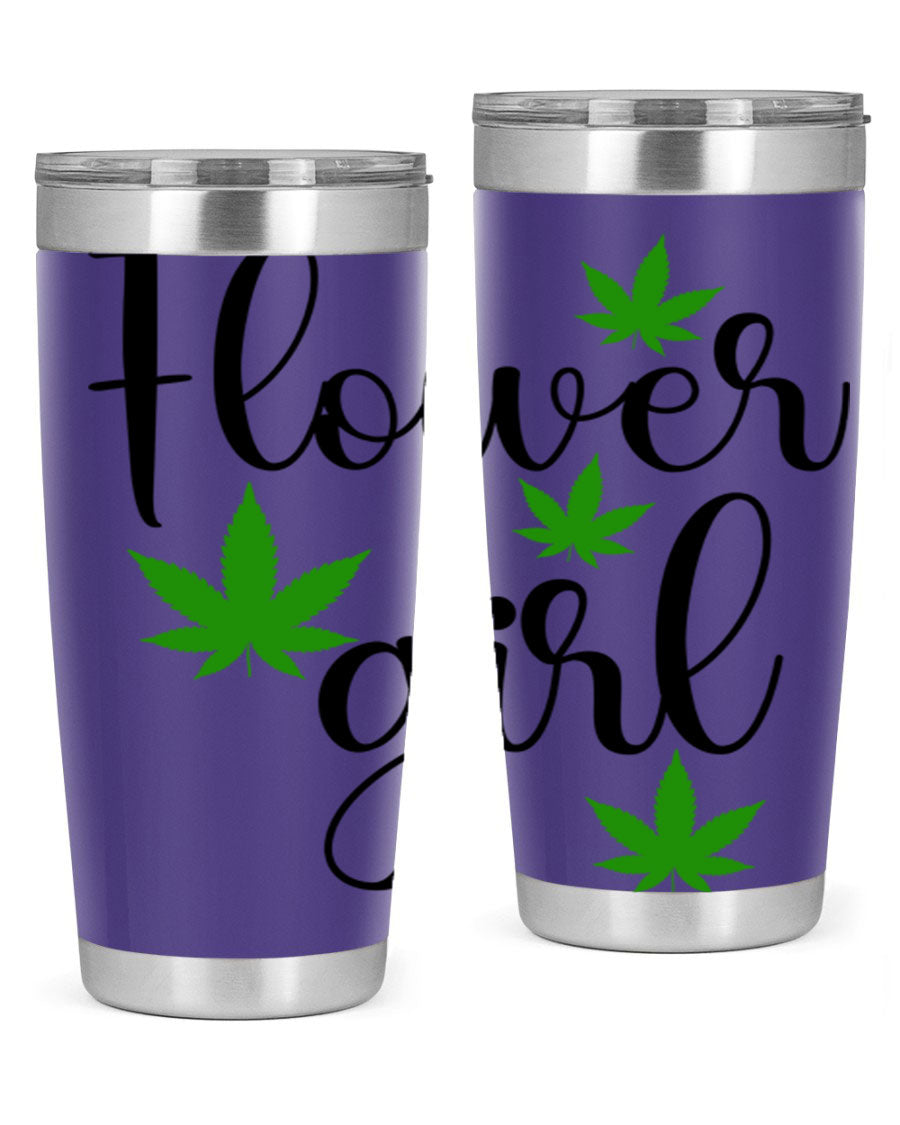 Flower Girl Cannabis 84# Tumbler in stainless steel with a stylish design, perfect for keeping drinks hot or cold.