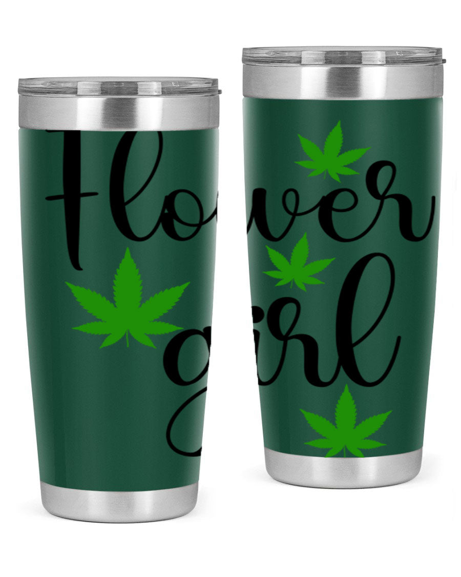 Flower Girl Cannabis 84# Tumbler in stainless steel with a stylish design, perfect for keeping drinks hot or cold.