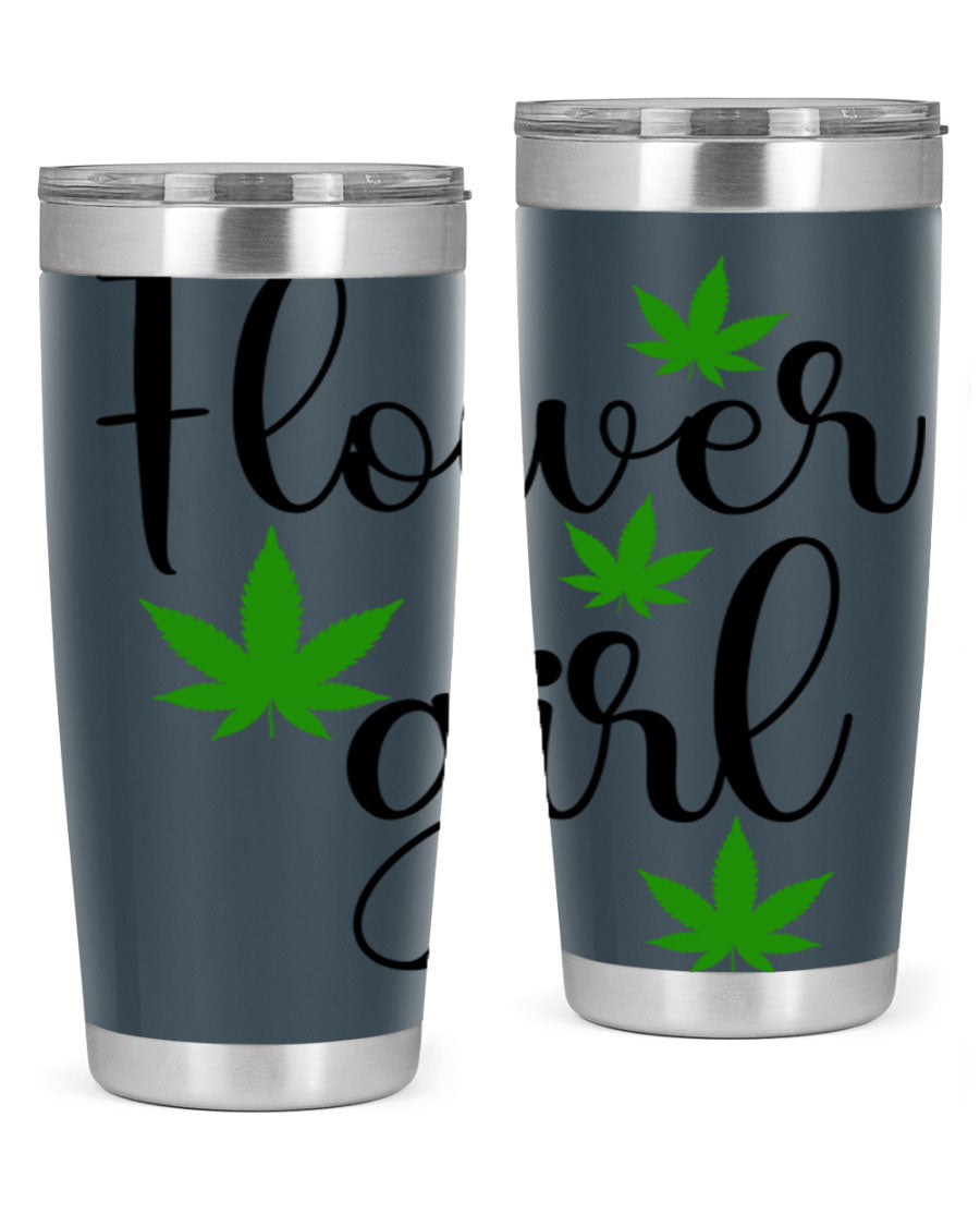 Flower Girl Cannabis 84# Tumbler in stainless steel with a stylish design, perfect for keeping drinks hot or cold.
