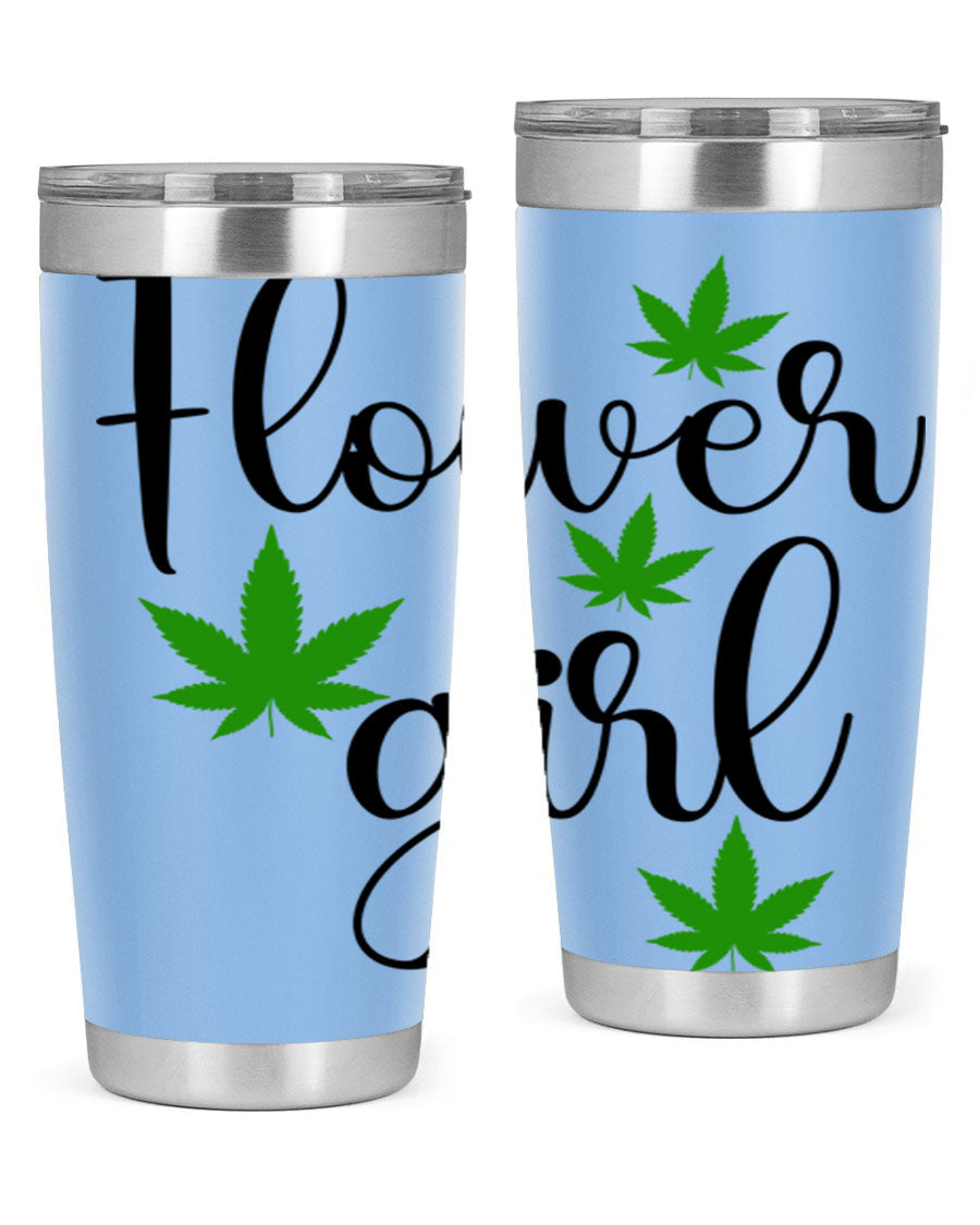 Flower Girl Cannabis 84# Tumbler in stainless steel with a stylish design, perfect for keeping drinks hot or cold.