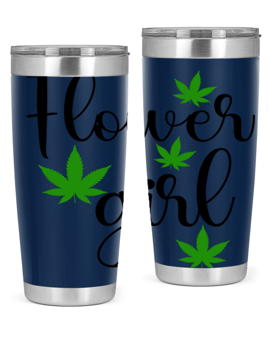 Flower Girl Cannabis 84# Tumbler in stainless steel with a stylish design, perfect for keeping drinks hot or cold.