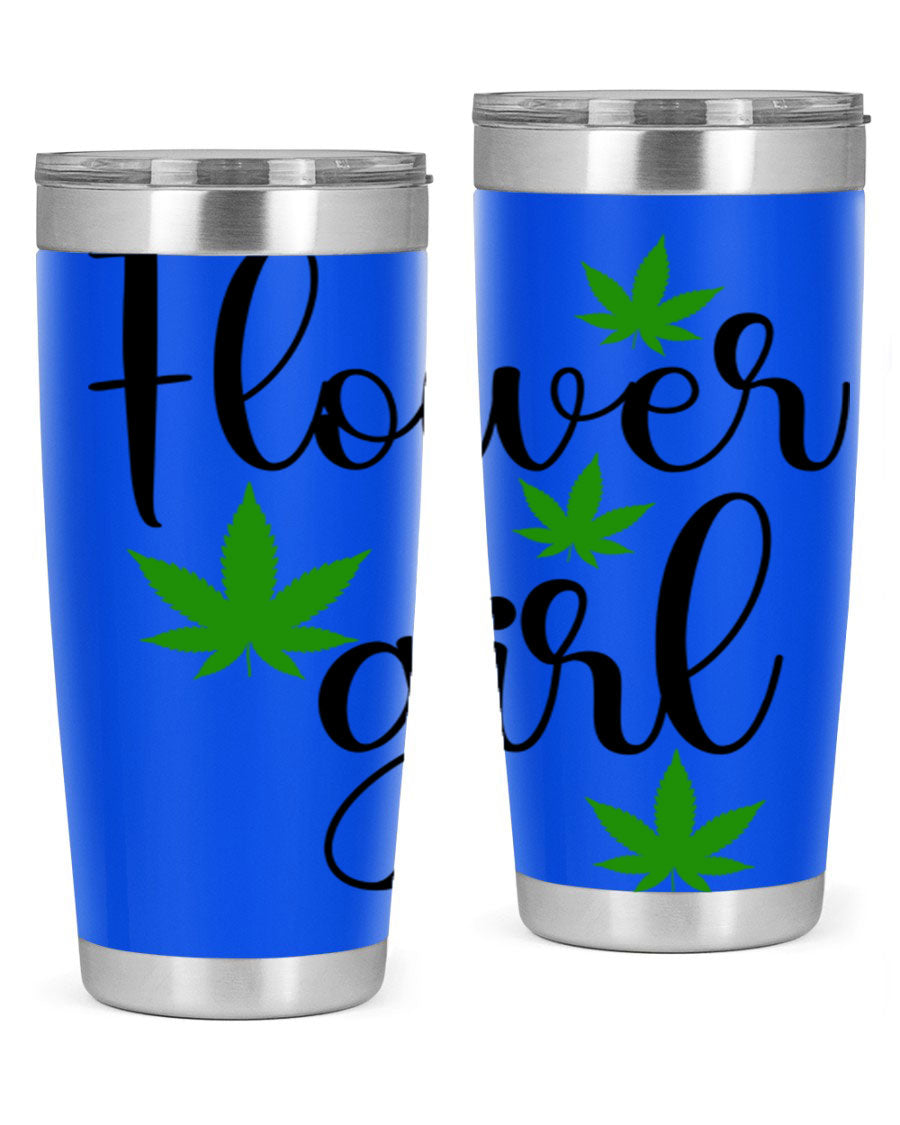 Flower Girl Cannabis 84# Tumbler in stainless steel with a stylish design, perfect for keeping drinks hot or cold.