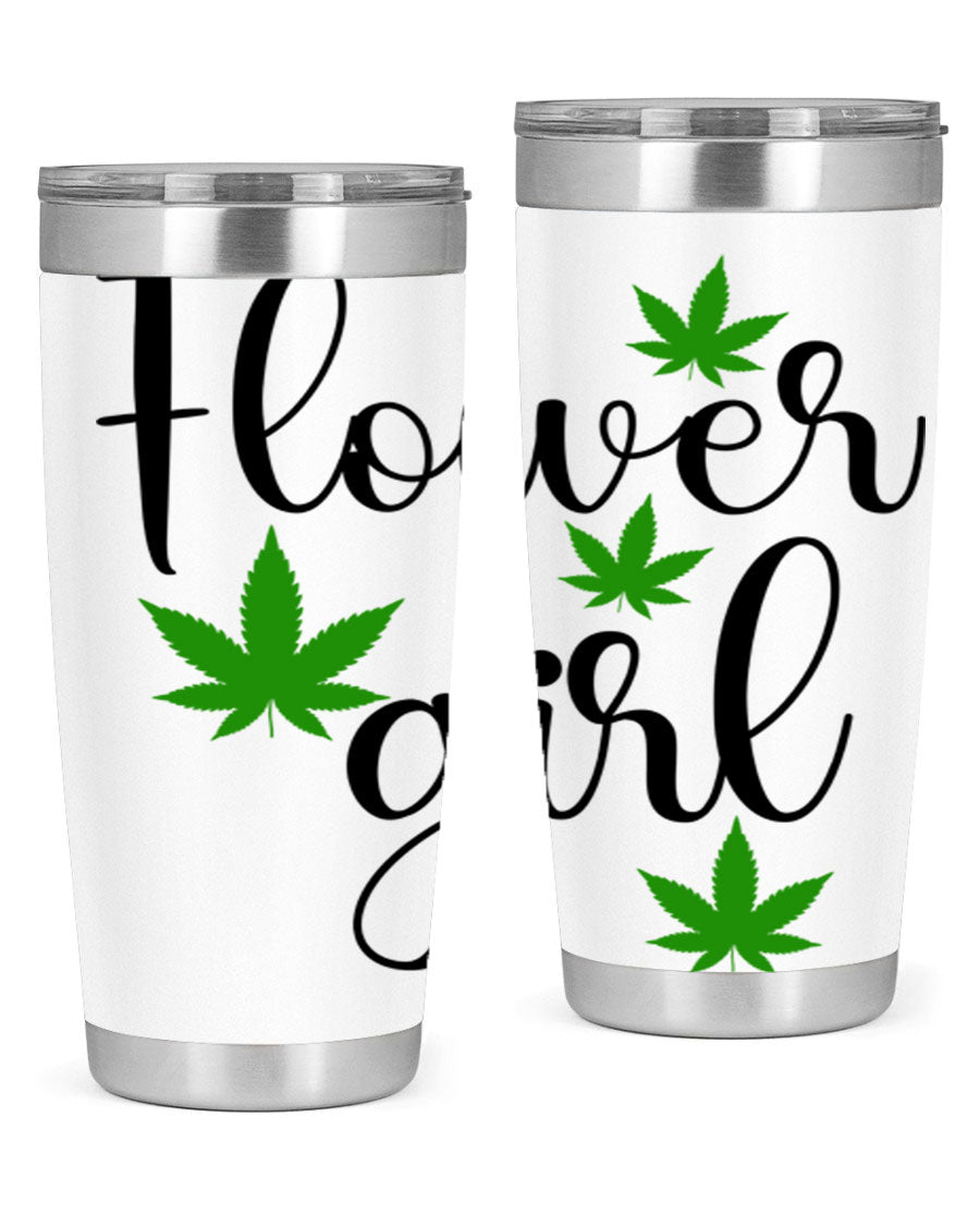 Flower Girl Cannabis 84# Tumbler in stainless steel with a stylish design, perfect for keeping drinks hot or cold.