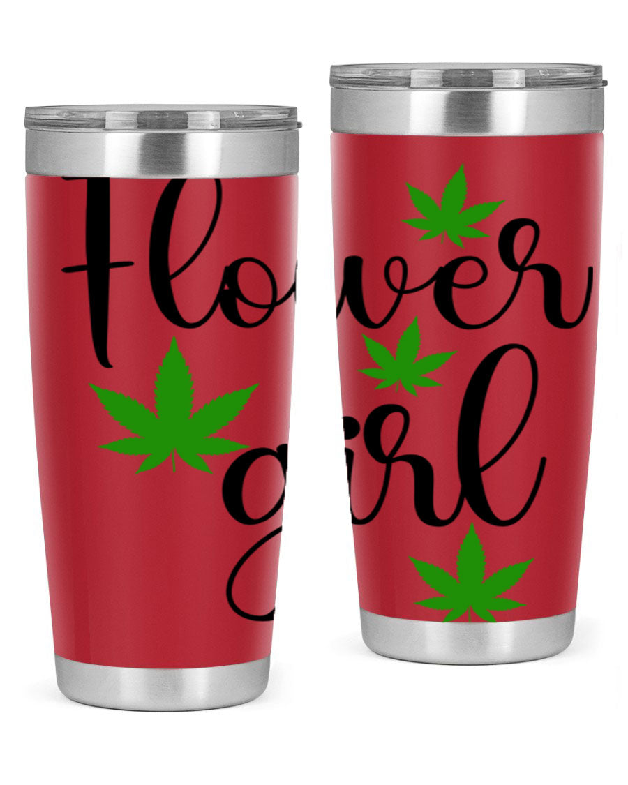 Flower Girl Cannabis 84# Tumbler in stainless steel with a stylish design, perfect for keeping drinks hot or cold.