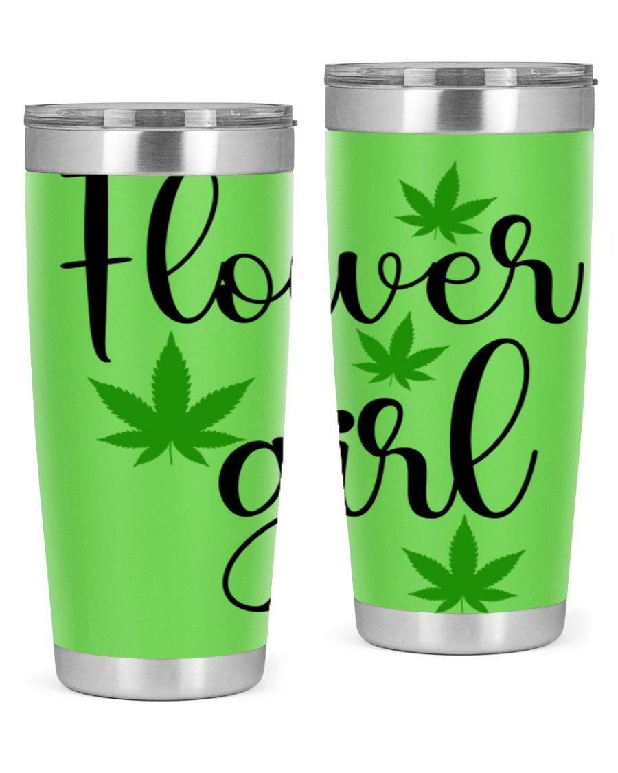 Flower Girl Cannabis 84# Tumbler in stainless steel with a stylish design, perfect for keeping drinks hot or cold.