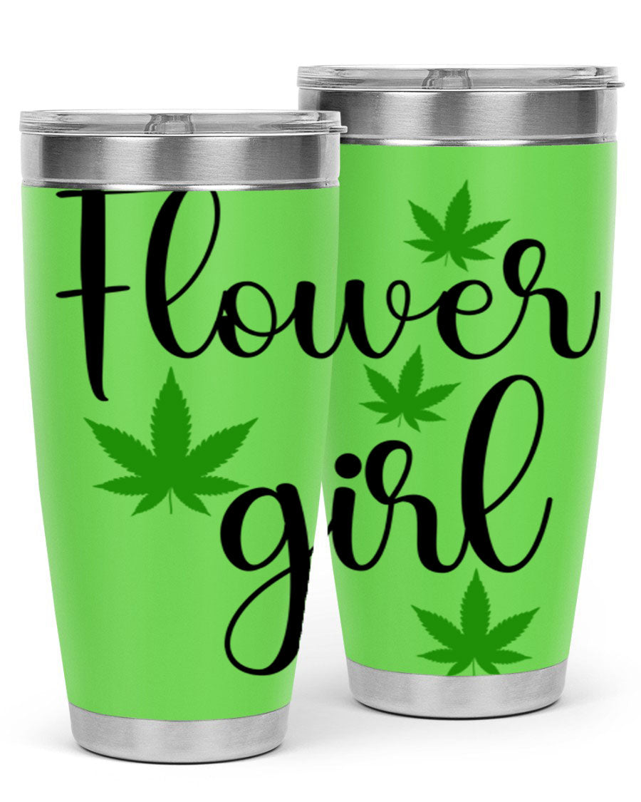 Flower Girl Cannabis 84# Tumbler in stainless steel with a stylish design, perfect for keeping drinks hot or cold.