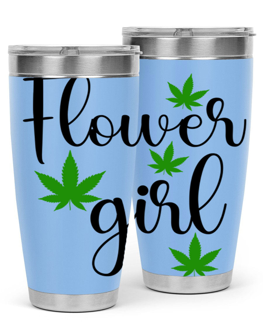 Flower Girl Cannabis 84# Tumbler in stainless steel with a stylish design, perfect for keeping drinks hot or cold.