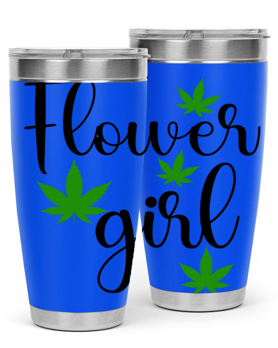 Flower Girl Cannabis 84# Tumbler in stainless steel with a stylish design, perfect for keeping drinks hot or cold.