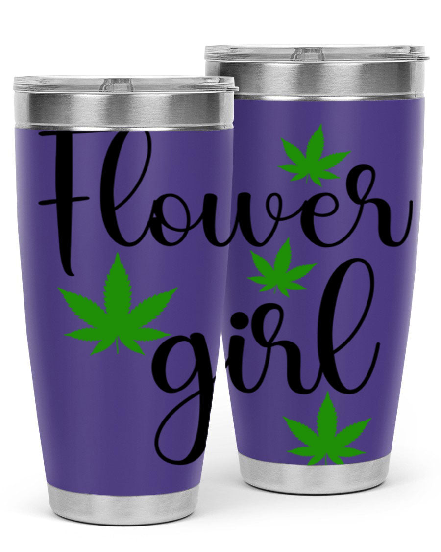 Flower Girl Cannabis 84# Tumbler in stainless steel with a stylish design, perfect for keeping drinks hot or cold.