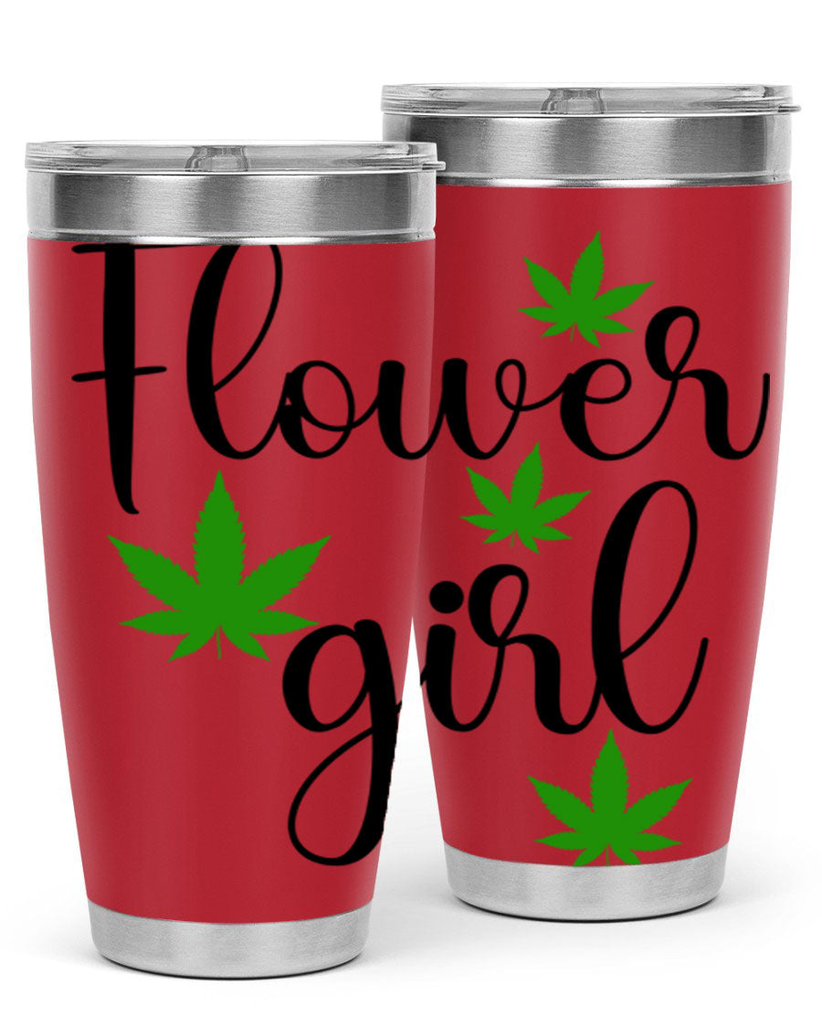 Flower Girl Cannabis 84# Tumbler in stainless steel with a stylish design, perfect for keeping drinks hot or cold.