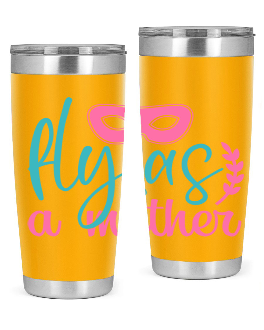 Fly as a Mother 346# Tumbler in stainless steel with a stylish design, perfect for keeping drinks hot or cold.
