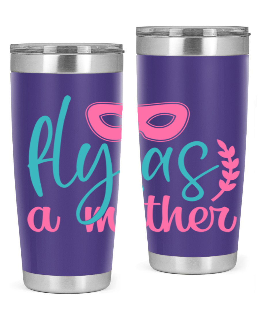 Fly as a Mother 346# Tumbler in stainless steel with a stylish design, perfect for keeping drinks hot or cold.