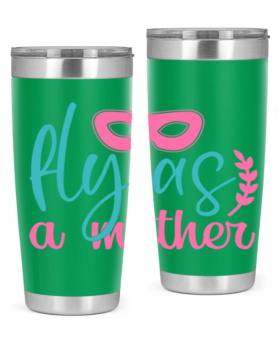 Fly as a Mother 346# Tumbler in stainless steel with a stylish design, perfect for keeping drinks hot or cold.