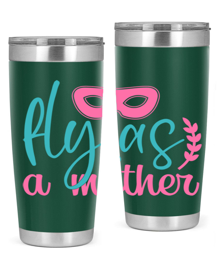 Fly as a Mother 346# Tumbler in stainless steel with a stylish design, perfect for keeping drinks hot or cold.