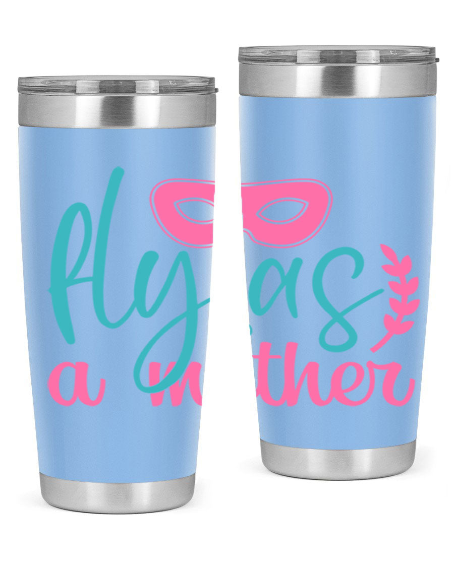 Fly as a Mother 346# Tumbler in stainless steel with a stylish design, perfect for keeping drinks hot or cold.