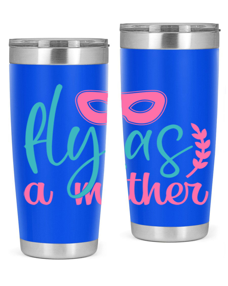 Fly as a Mother 346# Tumbler in stainless steel with a stylish design, perfect for keeping drinks hot or cold.