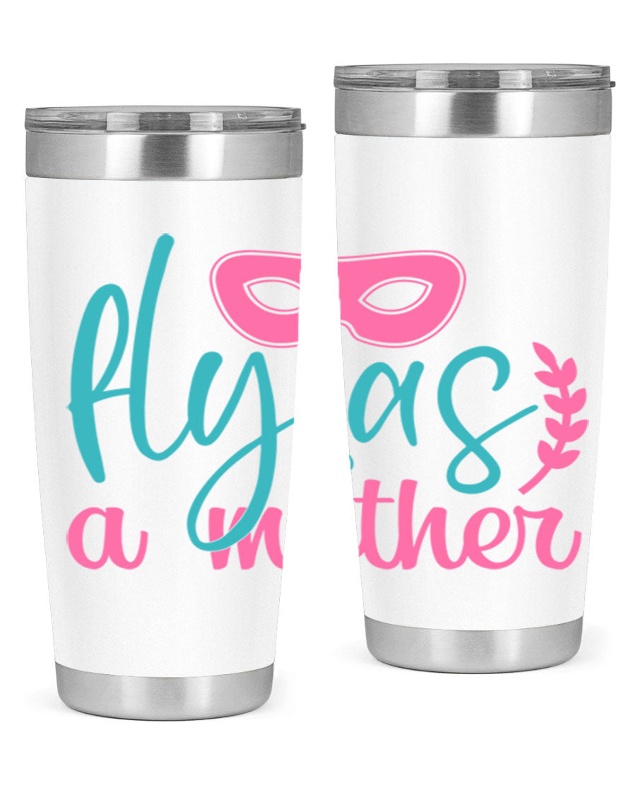 Fly as a Mother 346# Tumbler in stainless steel with a stylish design, perfect for keeping drinks hot or cold.