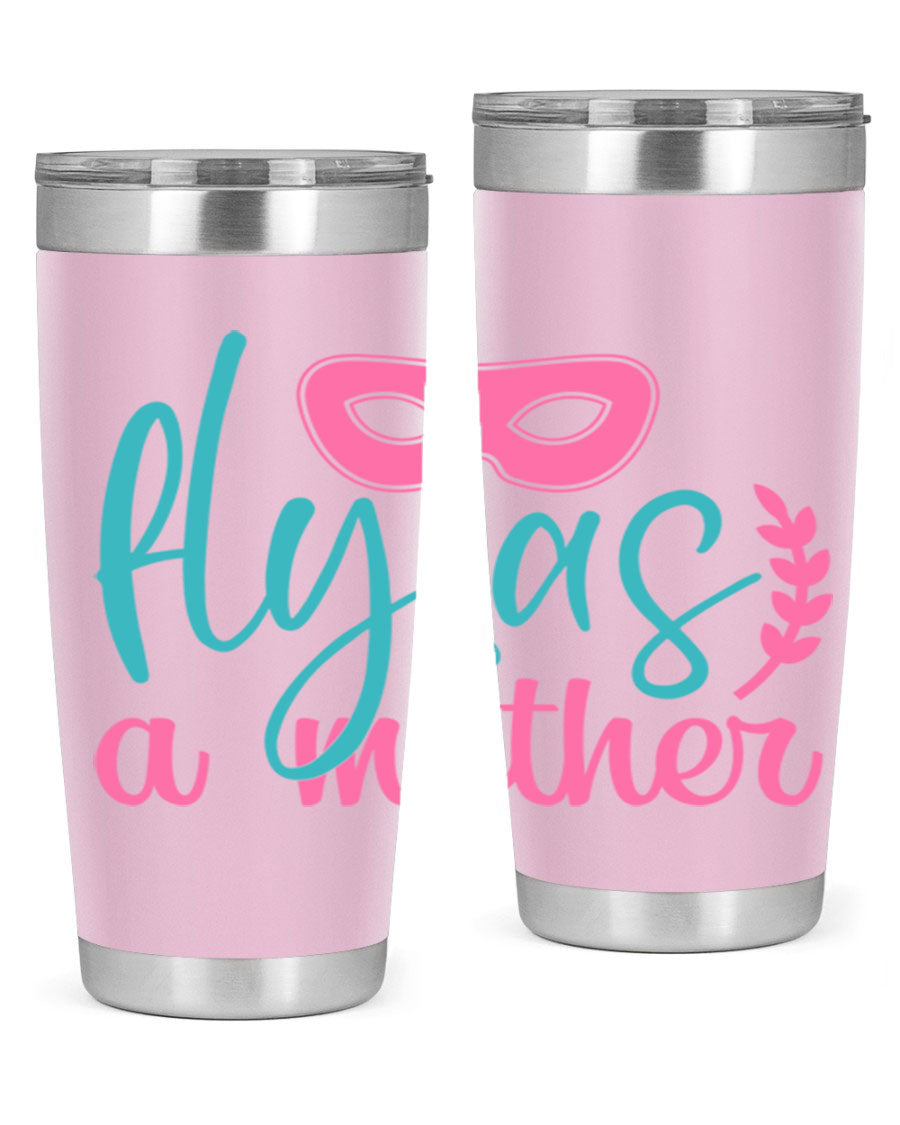 Fly as a Mother 346# Tumbler in stainless steel with a stylish design, perfect for keeping drinks hot or cold.