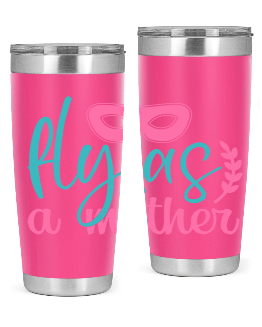 Fly as a Mother 346# Tumbler in stainless steel with a stylish design, perfect for keeping drinks hot or cold.