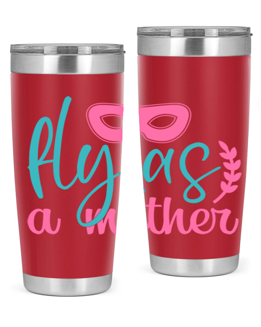 Fly as a Mother 346# Tumbler in stainless steel with a stylish design, perfect for keeping drinks hot or cold.