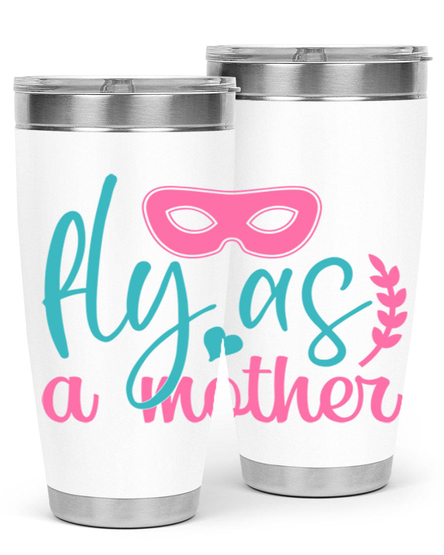 Fly as a Mother 346# Tumbler in stainless steel with a stylish design, perfect for keeping drinks hot or cold.