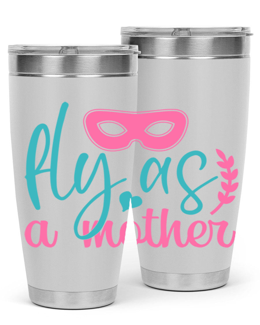 Fly as a Mother 346# Tumbler in stainless steel with a stylish design, perfect for keeping drinks hot or cold.