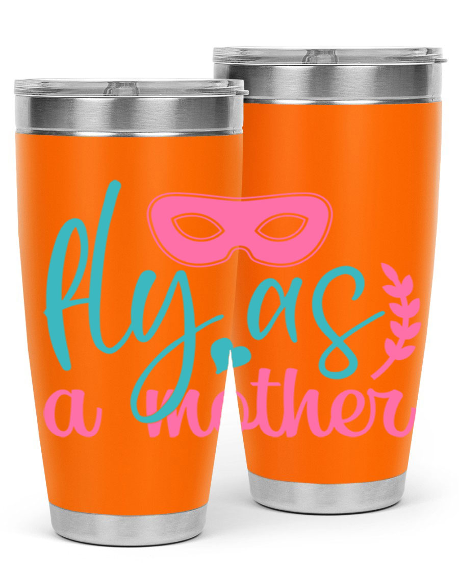 Fly as a Mother 346# Tumbler in stainless steel with a stylish design, perfect for keeping drinks hot or cold.