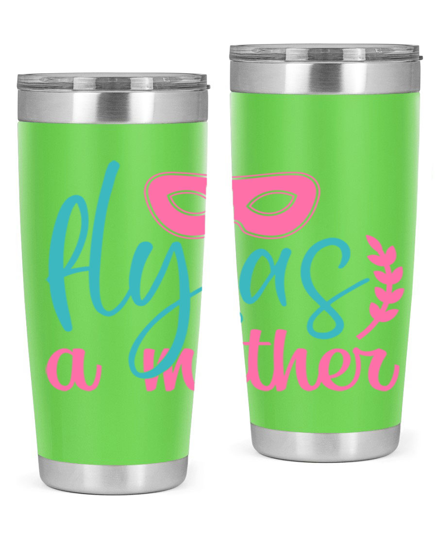 Fly as a Mother 346# Tumbler in stainless steel with a stylish design, perfect for keeping drinks hot or cold.